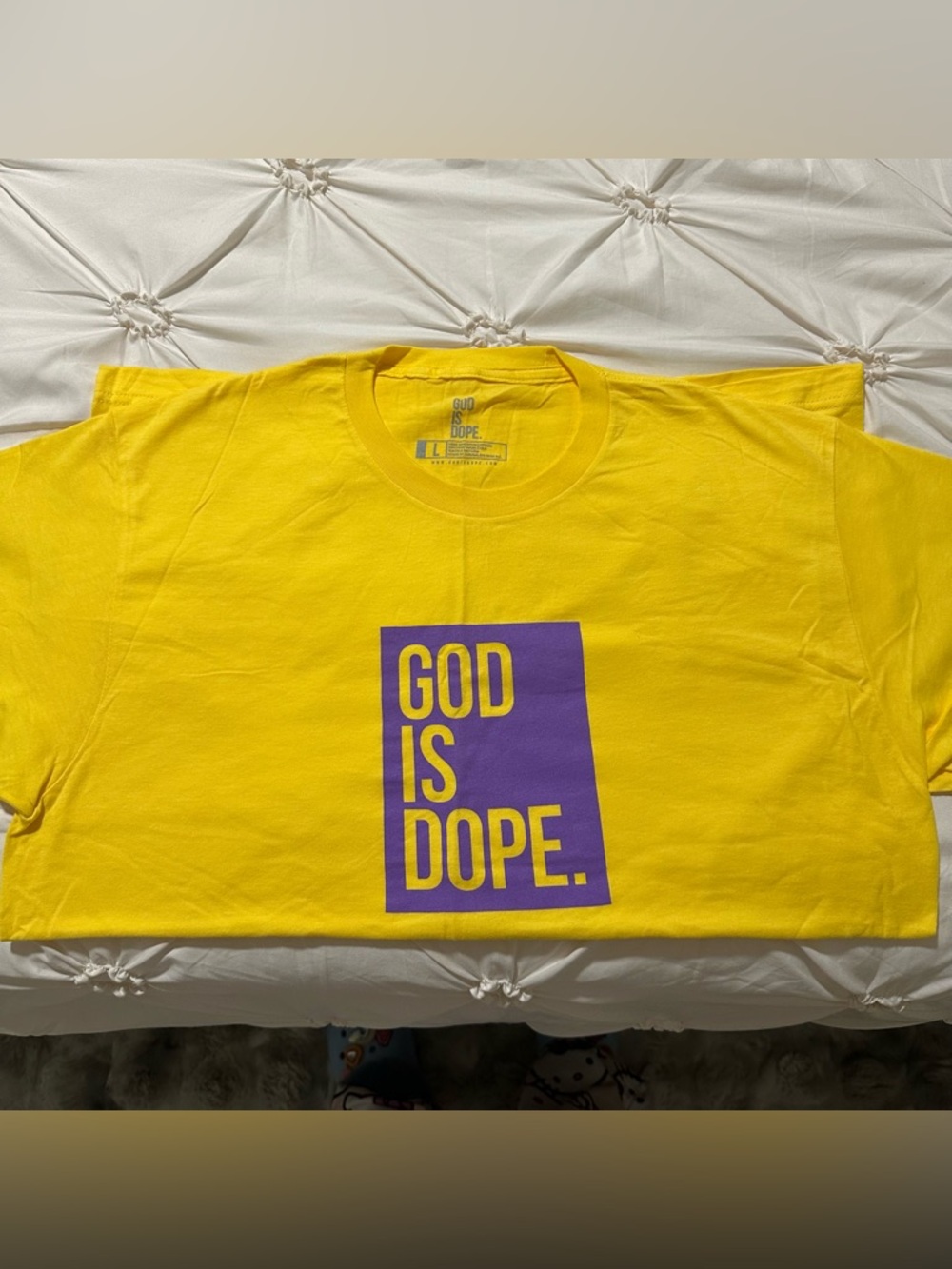 ✨God Is Dope Tee- Yellow w/ Purple Logo
